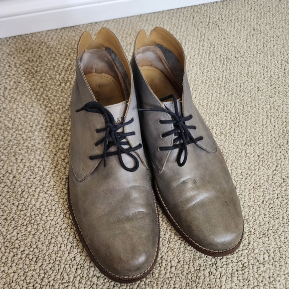 Cole Haan Grey Low Cut Leather Dress Shoes  Size 8.5 M Chukka - Picture 2 of 11